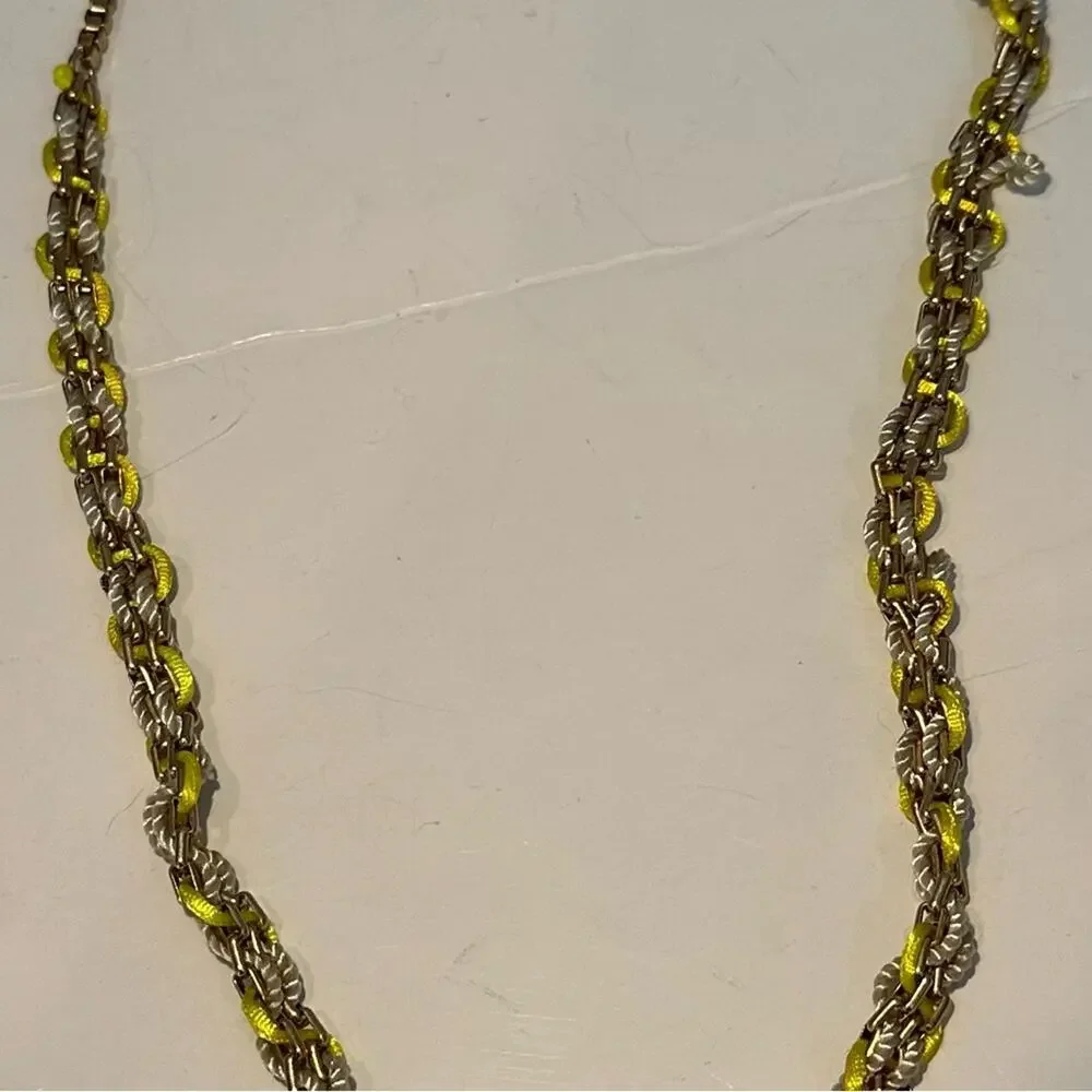 Madewell 1937 Gold Chain Yellow Tan Necklace 32” Long Chunky Preppy - Picture 3 of 9